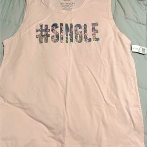 Sleeveless blush colored Shirt. #SINGLE with flower details.